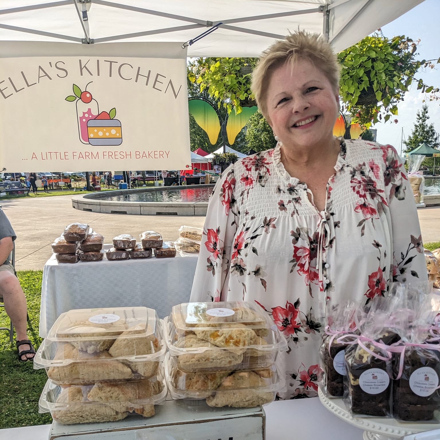 Sue of Ella's Kitchen at the Cobourg Farmers Market